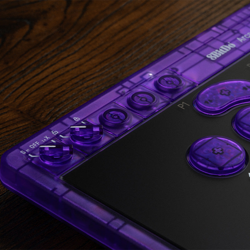 8BitDo Arcade Controller - Transparent Purple Signature Edition
